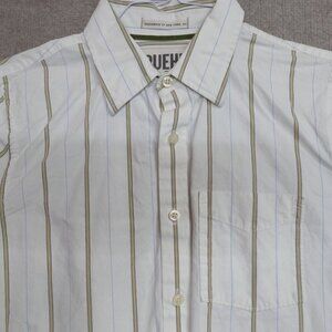 Ruehl 925 Shirt Large White Ivory Striped Cotton